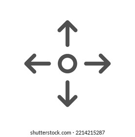 contorno de icono de flecha y vector lineal.

