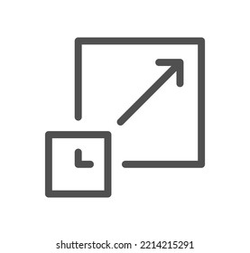 contorno de icono de flecha y vector lineal.
