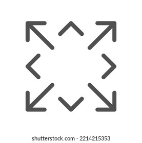Arrow icon outline and linear vector.

