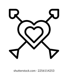 arrow icon outline style valentine illustration vector element and symbol perfect. Icon sign from modern collection for web.