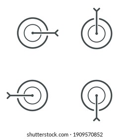Pfeilsymbol mit Umrisssilbe.