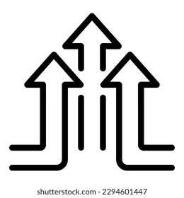 Arrow up icon outline vector. Comfort zone. Success courage