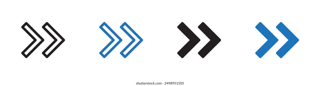 Arrow icon Outline vector line set