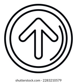 Arrow up icon outline vector. Web interface. Internet address