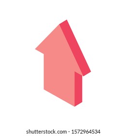 arrow up icon over white background, vector illustration