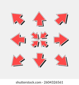 Arrow icon pack with white background for design purposes