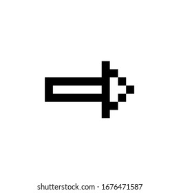 arrow icon. Perfect for application, web, logo, game and presentation template. icon design pixel art and line style
