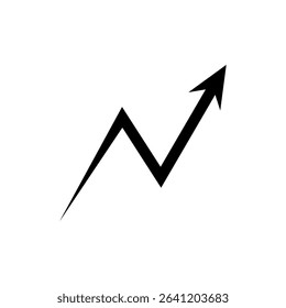 Up arrow icon with pointed style. Financial growth sign. Upward trend symbol