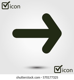 Arrow icon. Pointer direction for land navigation.