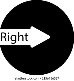 The arrow icon with a pointer to the right. Flat image