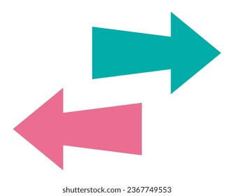 Arrow icon pointing to the right and left. An arrow with a triangular pointer.