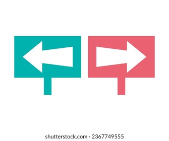 Arrow icon pointing to the right and left. An arrow with a triangular pointer.