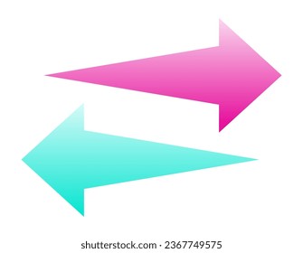 Arrow icon pointing to the right and left. An arrow with a triangular pointer.