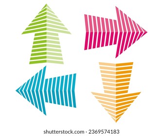 Arrow icon pointing up, down, right, left. An arrow with a triangular pointer.