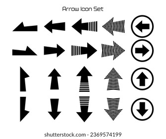 Pfeilsymbol nach oben, unten, rechts, links. Ein Pfeil mit einem Dreieckszeiger.