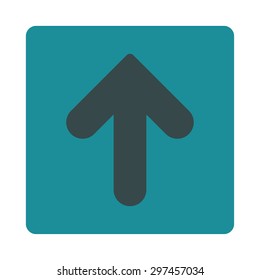 Arrow Up icon from Primitive Buttons OverColor Set. This rounded square flat button is drawn with soft blue colors on a white background.