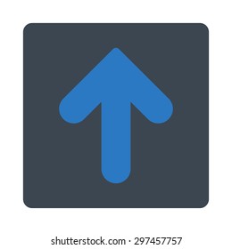 Arrow Up icon from Primitive Buttons OverColor Set. This rounded square flat button is drawn with smooth blue colors on a white background.