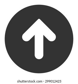 Arrow Up icon from Primitive Round Buttons OverColor Set. This round flat button is drawn with white and gray colors on a white background.