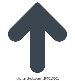 Arrow Up icon from Primitive Set. This isolated flat symbol is drawn with smooth blue color on a white background, angles are rounded.