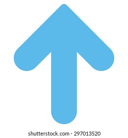 Arrow Up icon from Primitive Set. This isolated flat symbol is drawn with blue color on a white background, angles are rounded.