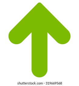 Arrow Up icon from Primitive Set. This isolated flat symbol is drawn with eco green color on a white background, angles are rounded.