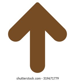 Arrow Up icon from Primitive Set. This isolated flat symbol is drawn with brown color on a white background, angles are rounded.