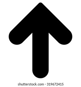 Arrow Up icon from Primitive Set. This isolated flat symbol is drawn with black color on a white background, angles are rounded.