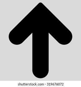 Arrow Up icon from Primitive Set. This isolated flat symbol is drawn with black color on a light gray background, angles are rounded.