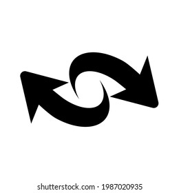 Arrow icon. recycling recurrence, renewal, reload vector illustration. Simple style and isolated on a blank background. Color editable.