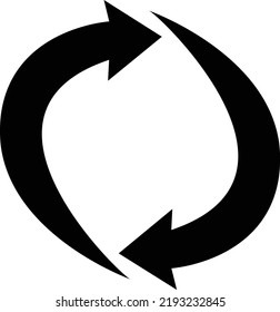 Arrow icon. recycling recurrence, renewal, reload vector illustration. Simple style and isolated on a blank background. Color editable.
