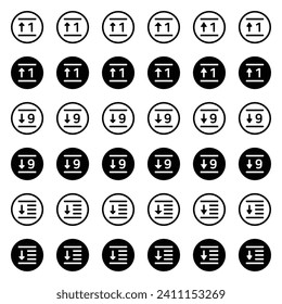Arrow icon related to alignment and order.