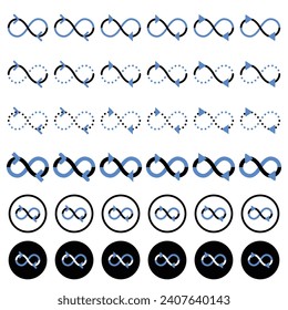 Arrow icon related to circulation and direction.