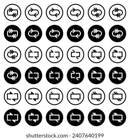 Pfeilsymbol in Bezug auf Umlauf und Richtung.