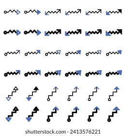 Arrow icon related to connection and flow.