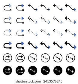 Arrow icon related to connection and flow.