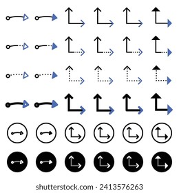 Arrow icon related to connection and flow.