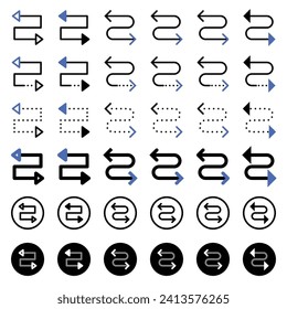 Arrow icon related to connection and flow.