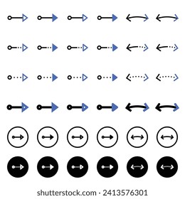 Arrow icon related to connection and flow.