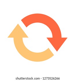 Arrow icon reload, refresh, rotation, repetition sign created in flat style. The design graphic element is saved as a vector illustration in the EPS file format.