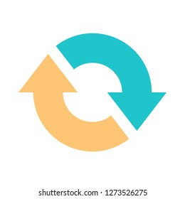 Arrow icon reload, refresh, rotation, repetition sign created in flat style. The design graphic element is saved as a vector illustration in the EPS file format.