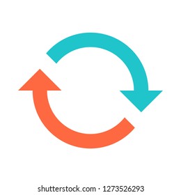 Arrow icon reload, refresh, rotation, repetition sign created in flat style. The design graphic element is saved as a vector illustration in the EPS file format.