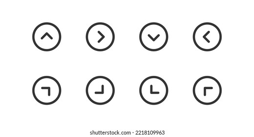 Arrow icon. Right, left and next symbol. Web round button sign in vector flat style.