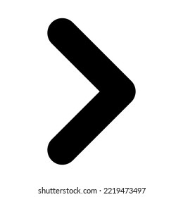 Arrow icon. Right arrow sign. Chevron symbol. Vector isolated on white.