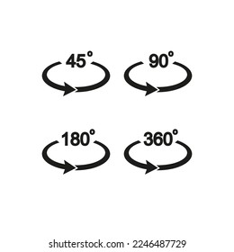 The arrow icon with the rotation angle. Simple flat vector illustration on a white background.
