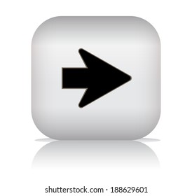 Arrow icon with rounded square web button. vector