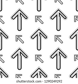 Arrow Icon Seamless Pattern, Direction Arrow Icon Vector Art Illustration