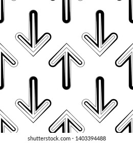 Arrow Icon Seamless Pattern, Direction Arrow Icon Vector Art Illustration