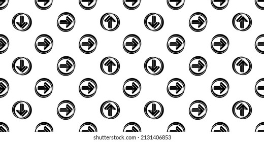 Arrow Icon Seamless Pattern, Direction Arrow Icon Vector Art Illustration