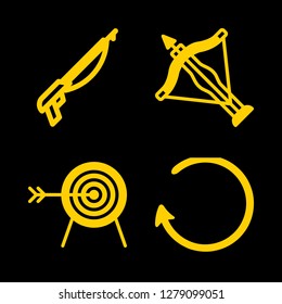 arrow icon set about direction, archery, harpoon and crossbow vector set