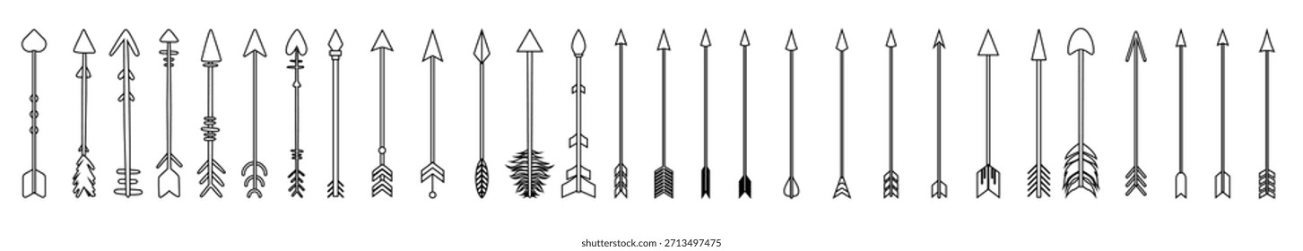arrow icon set archery illustration sign collection archer 